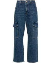 7 For All Mankind - Cargo Logan Cropped-Jeans mit hohem Bund - Lyst