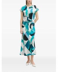 Joseph Ribkoff - Abstract-Print Twisted-Waist Midi Dress - Lyst