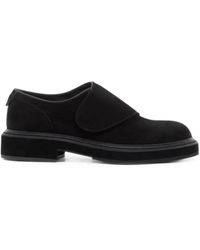 Giorgio Armani - Touch-Strap Suede Slippers - Lyst