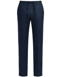 Michael Coal - Pantalon En Lin À Lien De Resserrage - Lyst