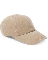 Alexander Wang - Crystal-Embellished Distressed Baseball Cap - Lyst