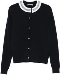 Prada - Crystal-Embellished Ruffled-Collar Cardigan - Lyst