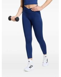 adidas - Cross-Over Waist Logo-Print Leggings - Lyst