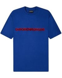 Emporio Armani - Embossed-Logo Round-Neck T-Shirt - Lyst