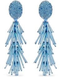 Oscar de la Renta - Beaded Tassel Earrings - Lyst