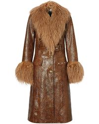 Burberry - Jack Met Slangeneffect En Bont Afwerking - Lyst
