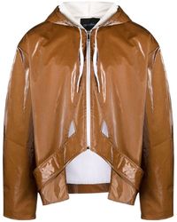 AV VATTEV - High-shine Zip-up Hooded Jacket - Lyst