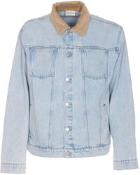 Drole de Monsieur - Corduroy-Collar Denim Jacket - Lyst
