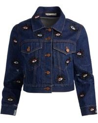 Alice + Olivia - Chloe Embellished Denim Jacket - Lyst