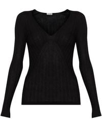 Jil Sander - Ribbed-Knit V-Neck Sweater - Lyst