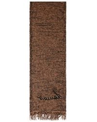Laneus - Embroidered Fringed Scarf - Lyst