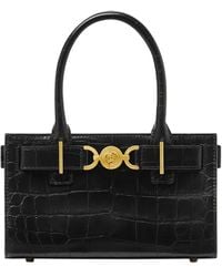 Versace - Borsa Tote Medusa '95 Piccola Con Effetto Coccodrillo - Lyst