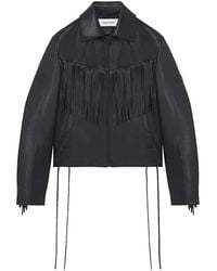 McQueen - Fringe-Detail Leather Jacket - Lyst