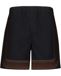 Commas - Shorts Met Geborduurd Detail En Elastische Tailleband - Lyst