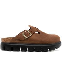Birkenstock - Boston Chunky Suede Leather Slippers - Lyst