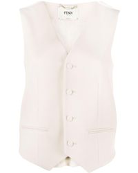 Fendi - Button-up Virgin Wool Vest - Lyst