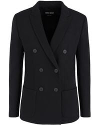 Giorgio Armani - Double-Breasted Tailored Blazer With Notched Lapel - Lyst