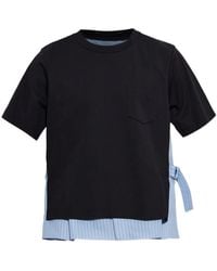 Sacai - Layered-Panel Chest-Pocket T-Shirt - Lyst