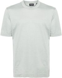 Zegna - Pikee-T-Shirt mit Rundhalsausschnitt - Lyst