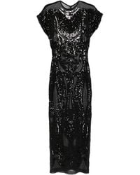 Norma Kamali - Sequin-Embellished Cap-Sleeve Midi Dress - Lyst