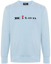 Kiton - T-shirt en coton à logo en caoutchouc - Lyst