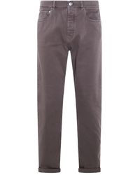 Brunello Cucinelli - Pantalones con bolsillo bordado - Lyst
