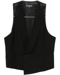 Patrizia Pepe - Asymmetrical Rhinestone-Embellished Vest - Lyst