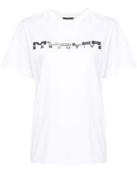 Mugler - Executive T-Shirt mit Logo-Print - Lyst