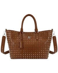 John Richmond - Stud-Embellished Leather Tote Bag - Lyst