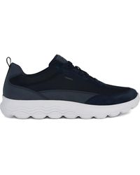 Geox - Spherica Mesh-Panel Suede Sneakers - Lyst