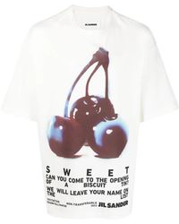 Jil Sander - Camiseta con cerezas estampadas - Lyst