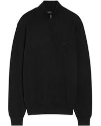 Emporio Armani - Half-Zip Embroidered-Logo Sweater - Lyst