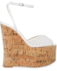 Andrea Wazen - 150Mm Bardot Wedge Sandals - Lyst
