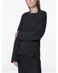 Victoria Beckham - Ribbed-Knit Side-Slit Sweater - Lyst