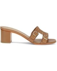 Santoni - Woven Double-Buckle Pumps - Lyst