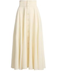 Ralph Lauren - Lace-Up Buttoned Midi A-Line Skirt - Lyst
