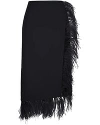 Akris - Feather Embellished Midi Skirt - Lyst
