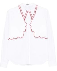 Vivetta - Embroidered-Trim Layered Shirt - Lyst