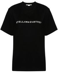 Stella McCartney - Crystal-logo Cotton T-shirt - Lyst