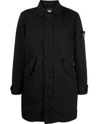 Stone Island - Logo-patch Single-breasted Coat - Lyst