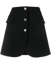 Lanvin - Button-front Virgin-wool Miniskirt - Lyst