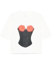 Hamza - T-Shirt À Imprimé Corset - Lyst