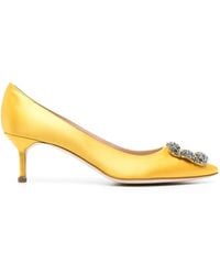 Manolo Blahnik - 50Mm Hangisi Crystal Buckle Pumps - Lyst