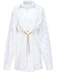 Area - Robe-Chemise À Broderie Anglaise - Lyst