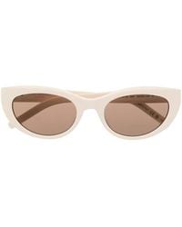 Saint Laurent - Logo Cat-eye Frame Sunglasses - Lyst