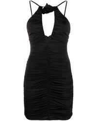 Noire Swimwear - Robe courte froncée à fleurs appliquées - Lyst