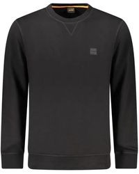 BOSS - Logo-Patch Crew-Neck Sweatshirt - Lyst