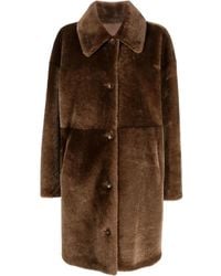 Liska - Single-Breasted Shearling Coat - Lyst