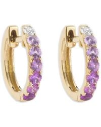 Robinson Pelham - 14K Sapphire And Diamond Hoop Earrings - Lyst