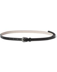 Brunello Cucinelli - Leather Belt With Shimmering Buckle And Shiny Loop - Lyst